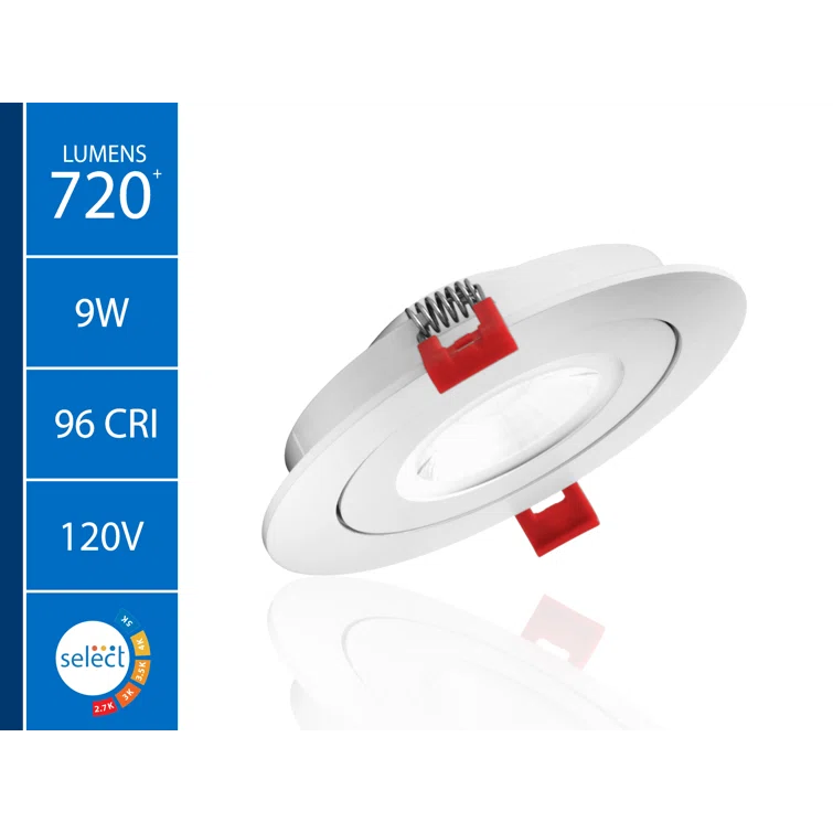 DGF43 4'' Selectable Color Temperature Dimmable Air-Tight IC Rated LED Canless Recessed Lighting Kit