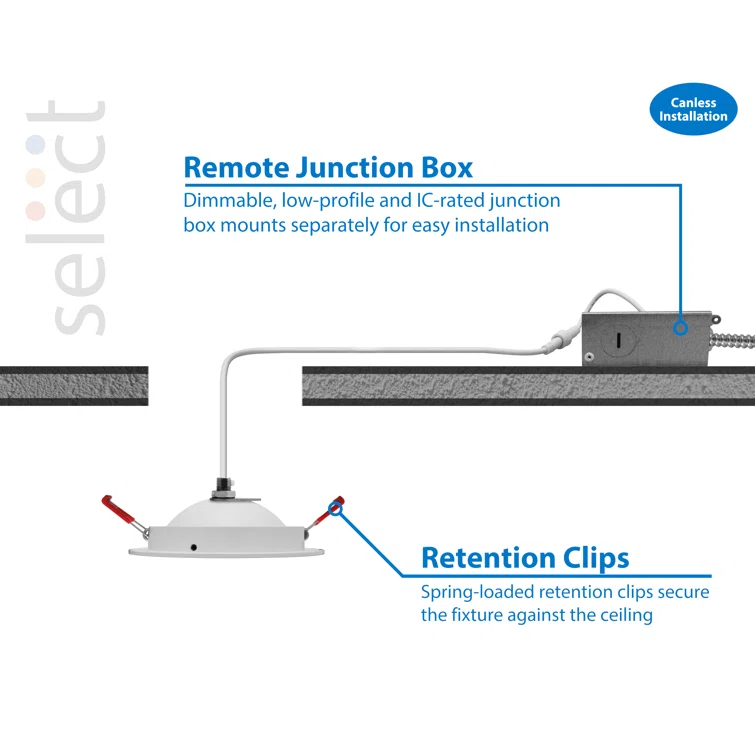 DGF43 4'' Selectable Color Temperature Dimmable Air-Tight IC Rated LED Canless Recessed Lighting Kit