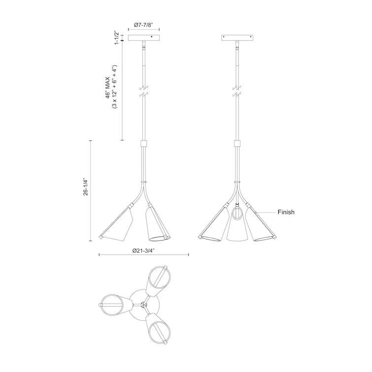 Kuzco Lighting Mulberry 3 - Light LED Unique / Statement Pendant