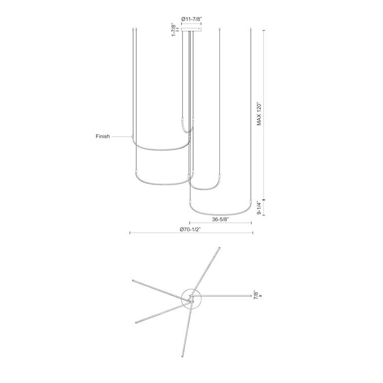 Talis 5 - Light LED Unique / Statement Pendant