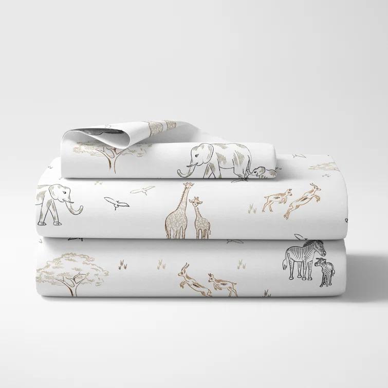 Sweet Jojo Designs Serengeti Sweet Jojo Designs Animal Print Microfiber Twin Sheet Set (Set of 3)