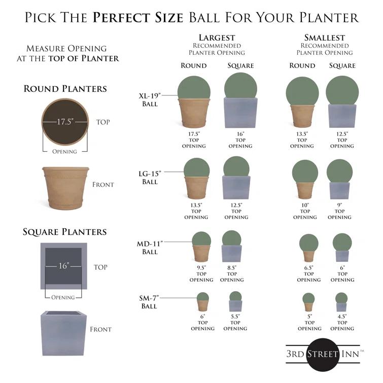 3rd Street Inn 15'' Faux Foliage Topiary (Set of 3)