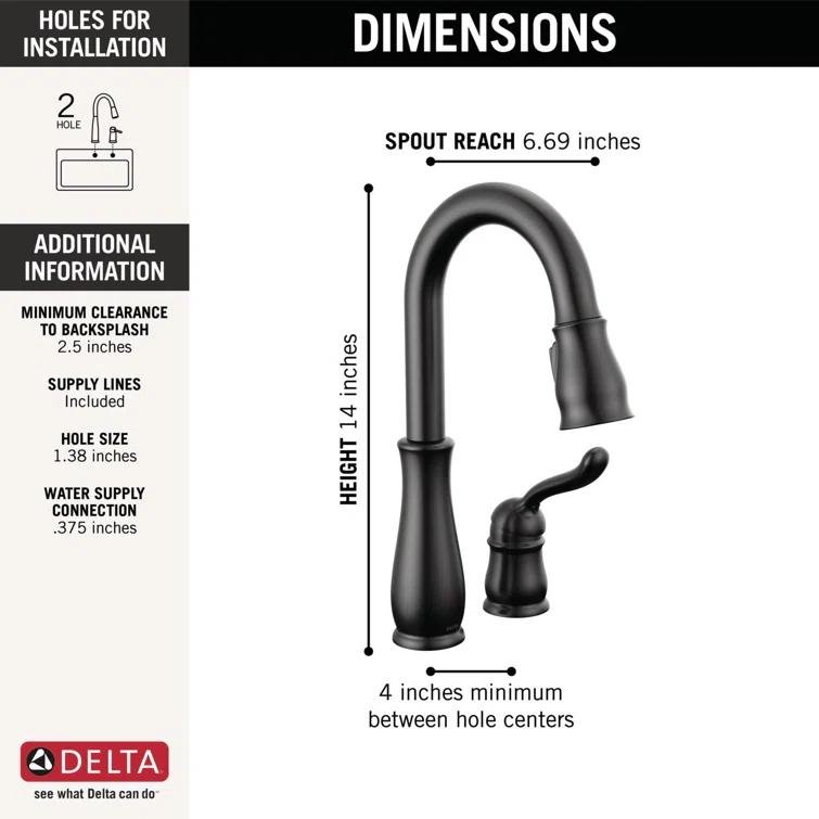 Leland Pull Down Sprayer Kitchen Sink Faucet, Single Handle Kitchen Faucet