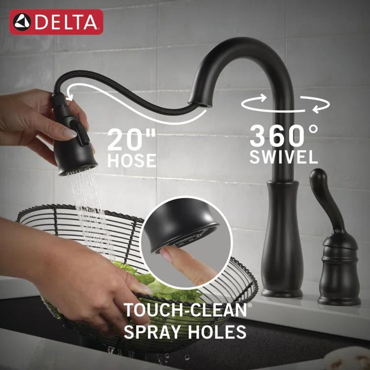 Leland Pull Down Sprayer Kitchen Sink Faucet, Single Handle Kitchen Faucet