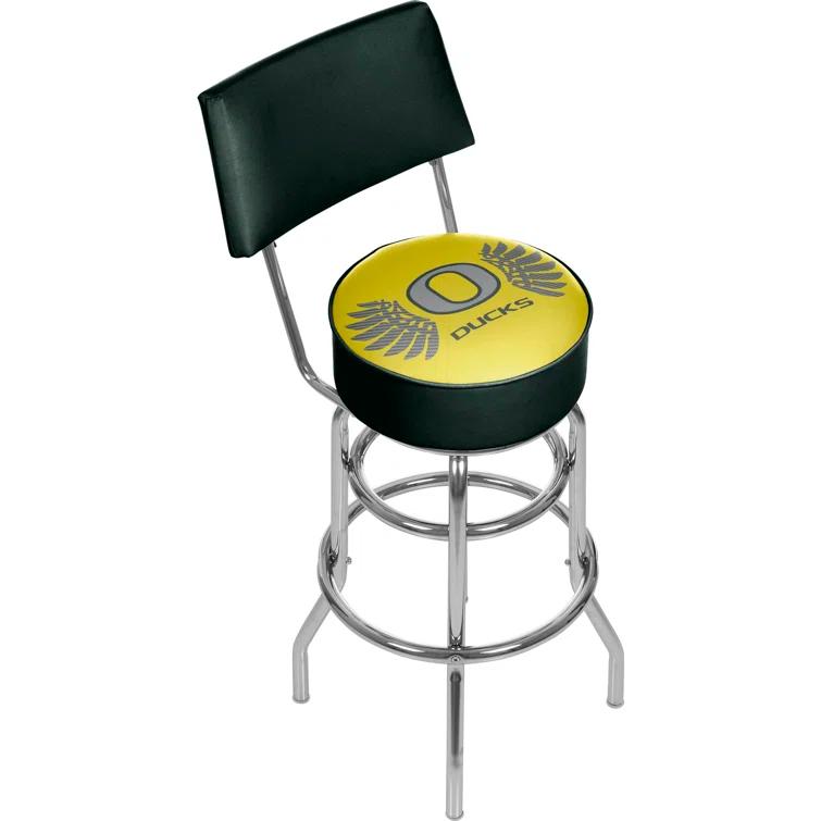 University Of Oregon Swivel Upholstered Counter Stool with Metal Frame
