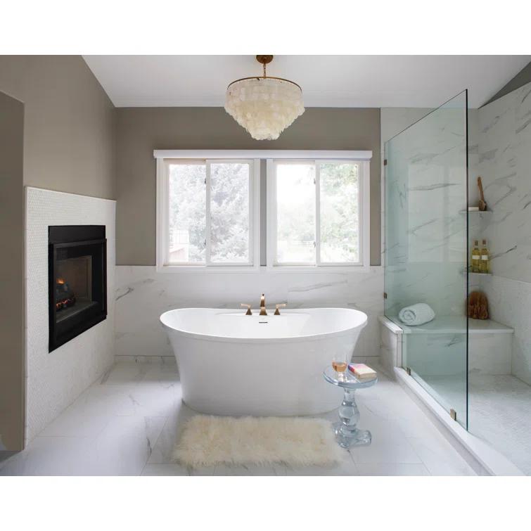 Studio 60'' x 36'' Freestanding Soaking Acrylic Bathtub