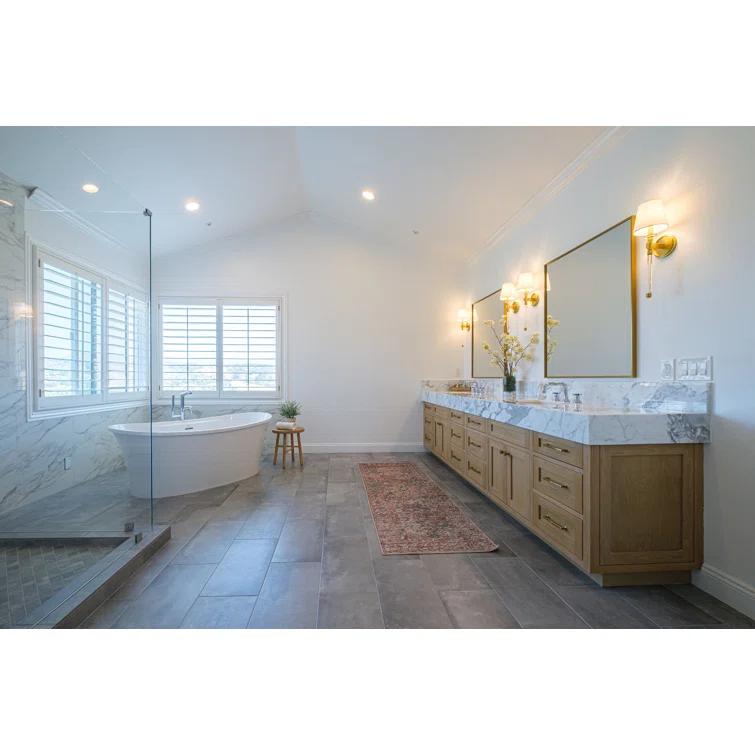 Studio 60'' x 36'' Freestanding Soaking Acrylic Bathtub