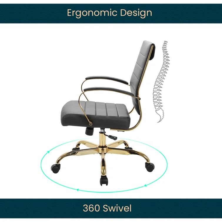 Everly Quinn Naudain Leather Office Conference Chair Modern Executive Meeting Room Chairs