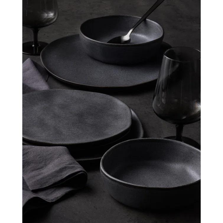 Stone by Mercer Project Hekonda Debossed 32-Piece Dinnerware Set Stoneware