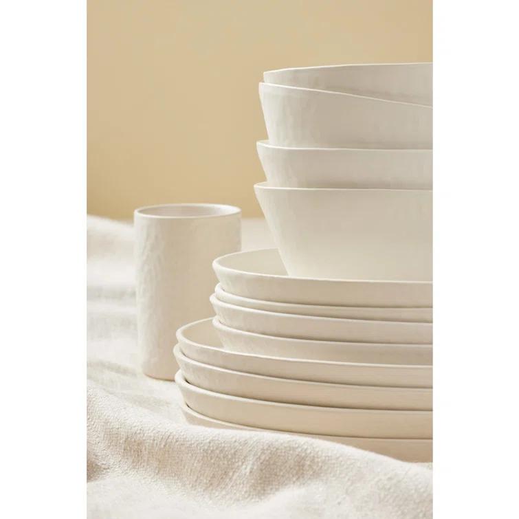 Stone by Mercer Project Katachi 16-Piece Dinnerware Set Stoneware