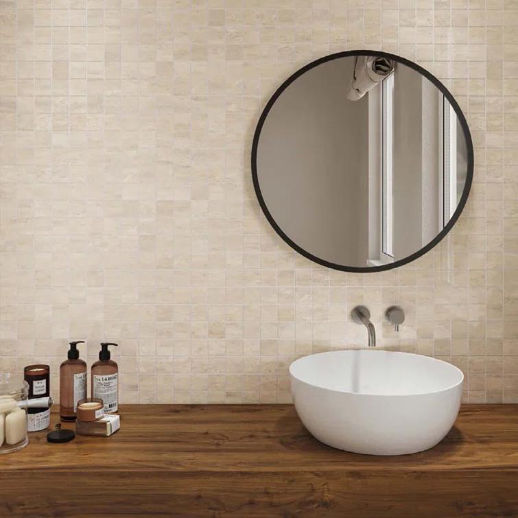 Clay 12" x 12" Porcelain Grid Mosaic Wall & Floor Tile