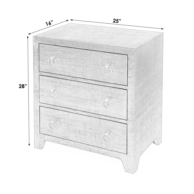 Butler Specialty Company Bar Harbor Natural Raffia 3 Drawer Chest - Natural