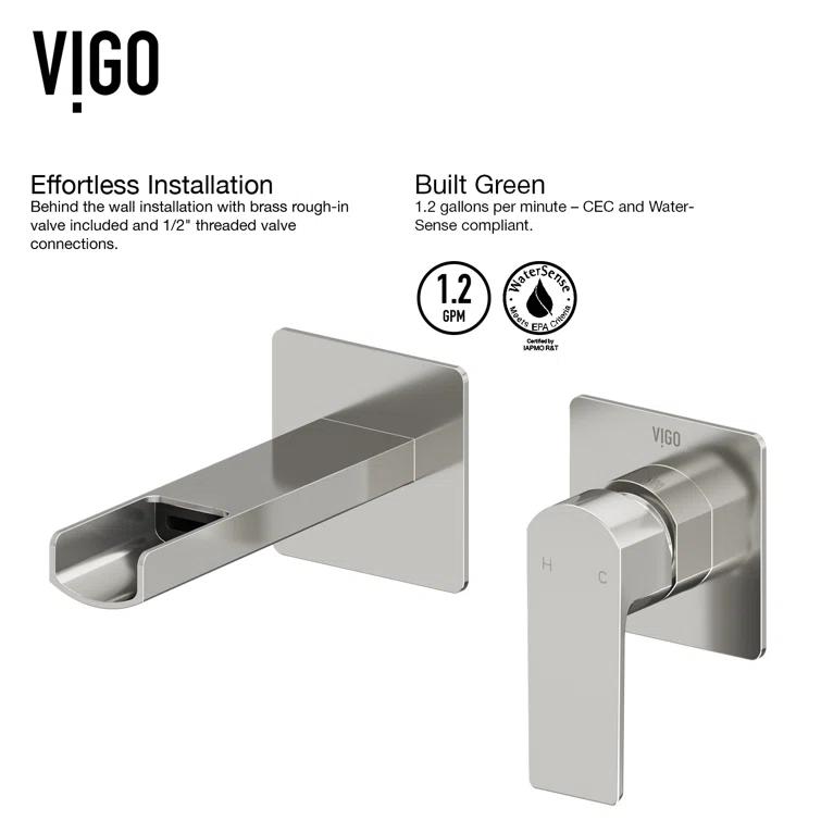 Atticus 5" H Single Handle WaterSense Wall Mount Bathroom Faucet