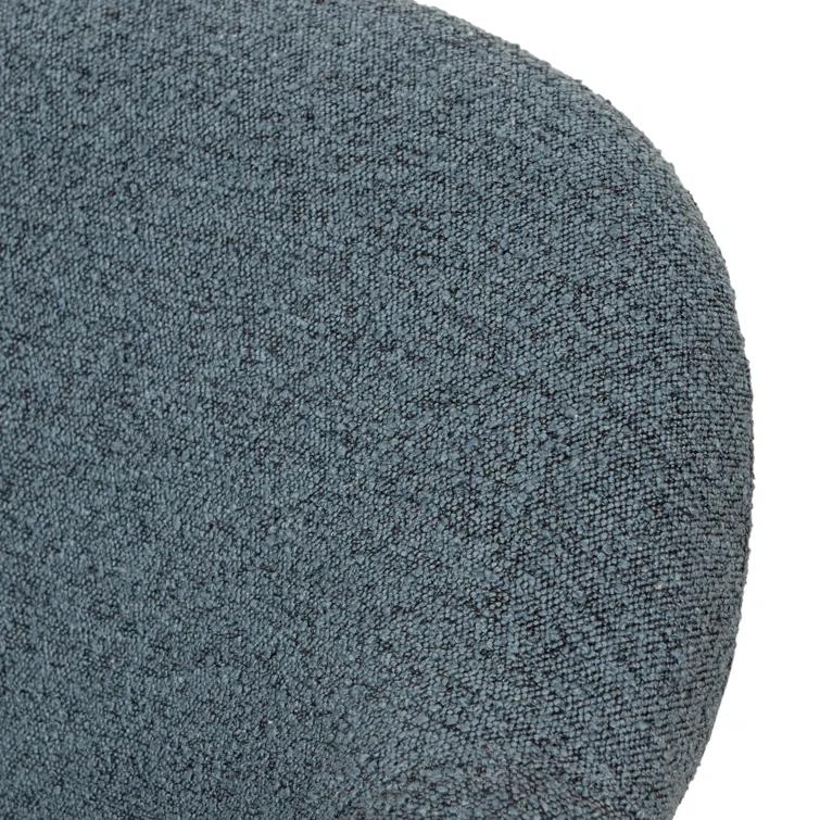 Sky Blue Boucle Accent Chair with Metal Base