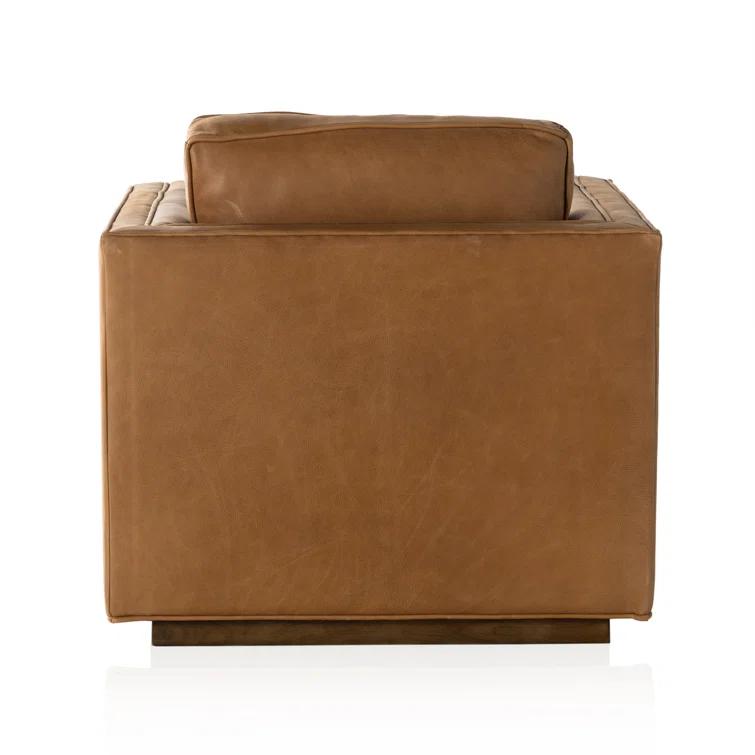 Palermo Cognac Luxurious Leather Swivel Armchair