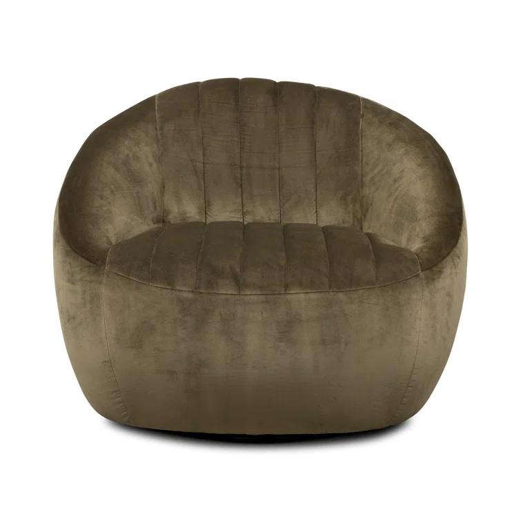 Beatrice Swivel Chair - Olive Velvet
