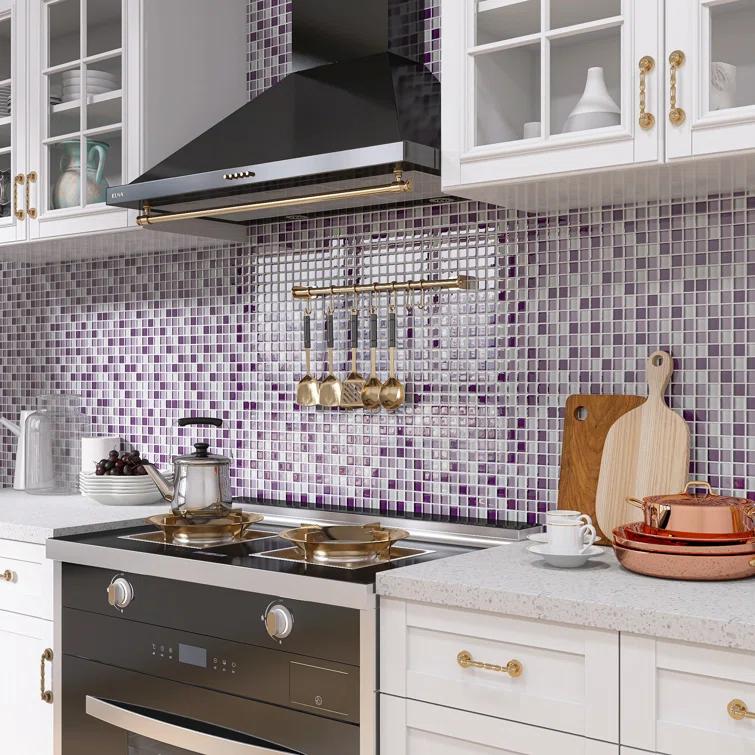 Supreme Tile Glare 11.82 in. x 11.82 in. Squares Glossy Glass Mosaic Tile