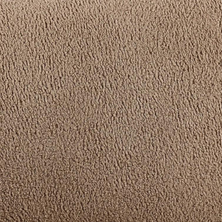 Camel Sheepskin Light Brown Solid Wood Sofa