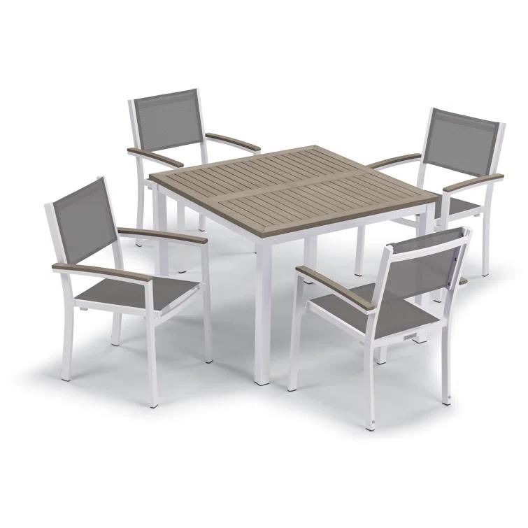 Hermes Indoor / Outdoor Dining Chair (Set of 2) - Gray and Carbon