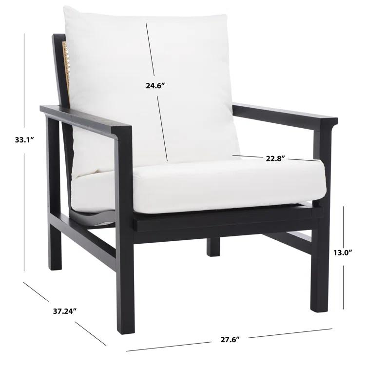 Madison Black & Natural Ash Wood Rattan Mesh Accent Chair