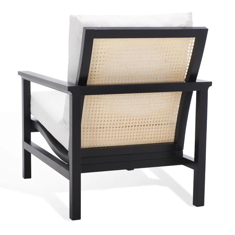 Madison Black & Natural Ash Wood Rattan Mesh Accent Chair