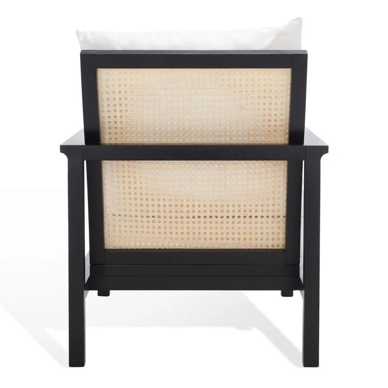 Madison Black & Natural Ash Wood Rattan Mesh Accent Chair