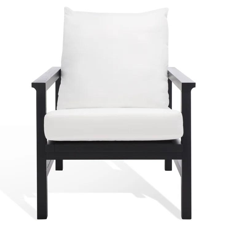 Madison Black & Natural Ash Wood Rattan Mesh Accent Chair
