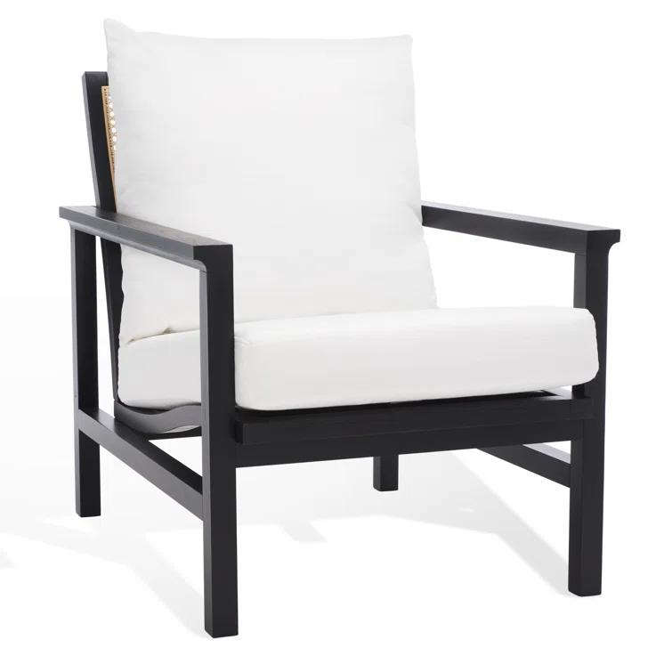 Madison Black & Natural Ash Wood Rattan Mesh Accent Chair