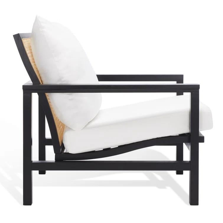 Madison Black & Natural Ash Wood Rattan Mesh Accent Chair