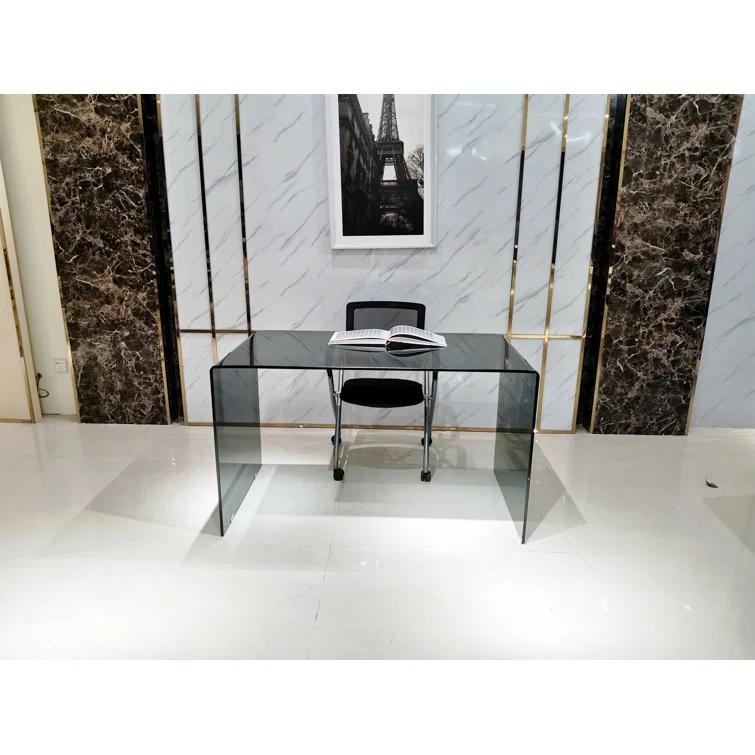 Contemporary Gray Glass desk