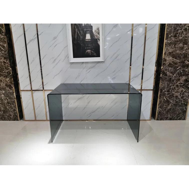 Contemporary Gray Glass desk