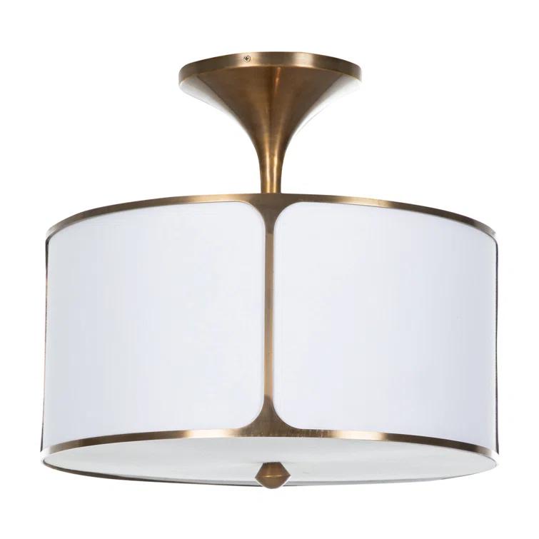 Gabby Dove Fabric Semi Flush Mount