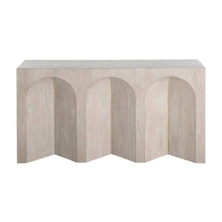 Arlee Cerused Natural Blonde Wood Console Table