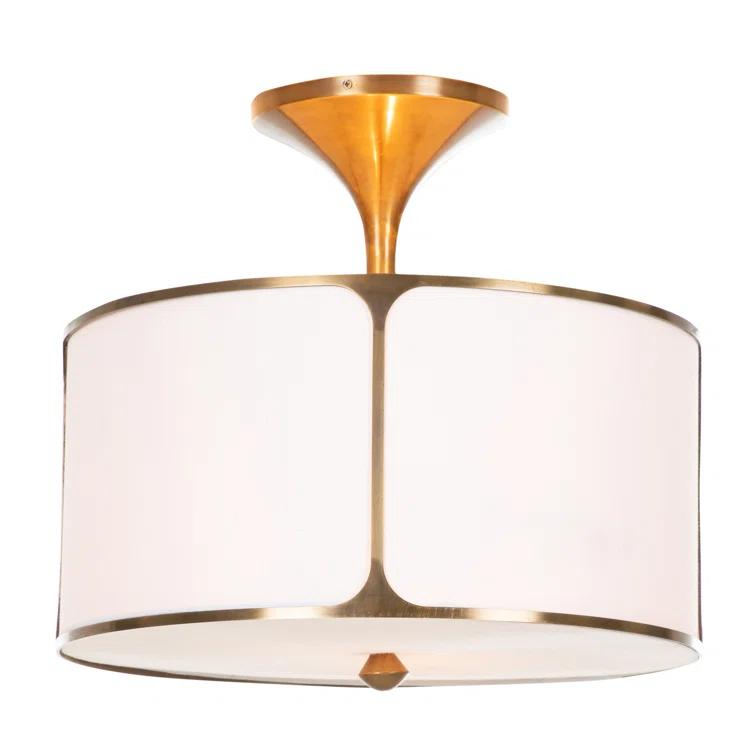 Gabby Dove Fabric Semi Flush Mount