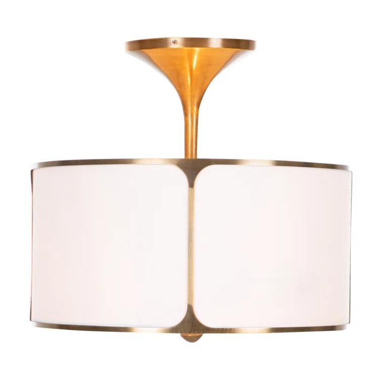 Gabby Dove Fabric Semi Flush Mount