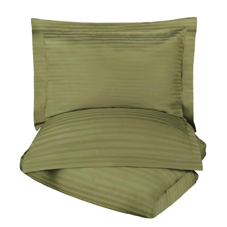 100% Egyptian-Quality Cotton Traditional Sateen Striped Luxor Treasures Duvet Cover Set