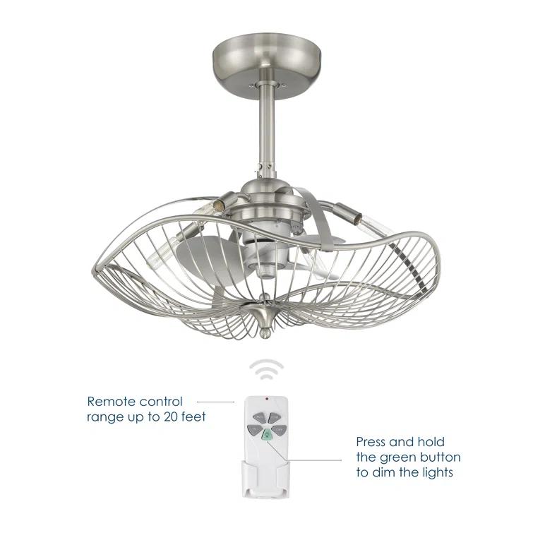 22" Akoni 3 - Blade Ceiling Fan with Light Kit Included