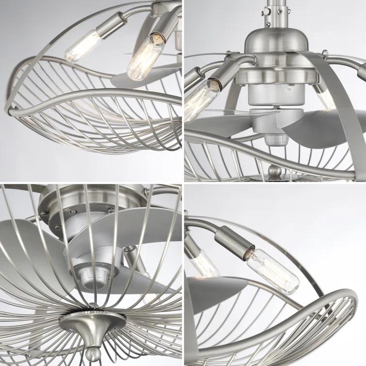 22" Akoni 3 - Blade Ceiling Fan with Light Kit Included