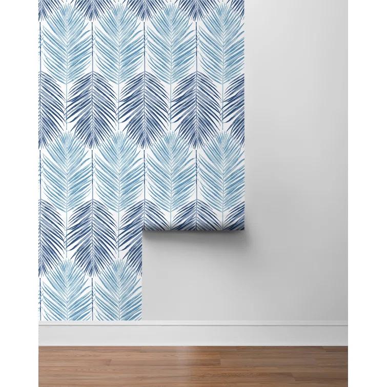 NextWall 30.75-Sq. Feet Blue Lagoon Vinyl Floral Self-adhesive Peel and Stick Wallpaper