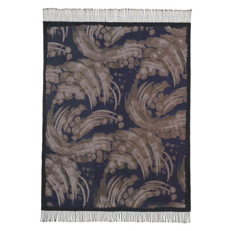 Luisa Hand Woven Full Size Wool Blanket with Twisted Fringe