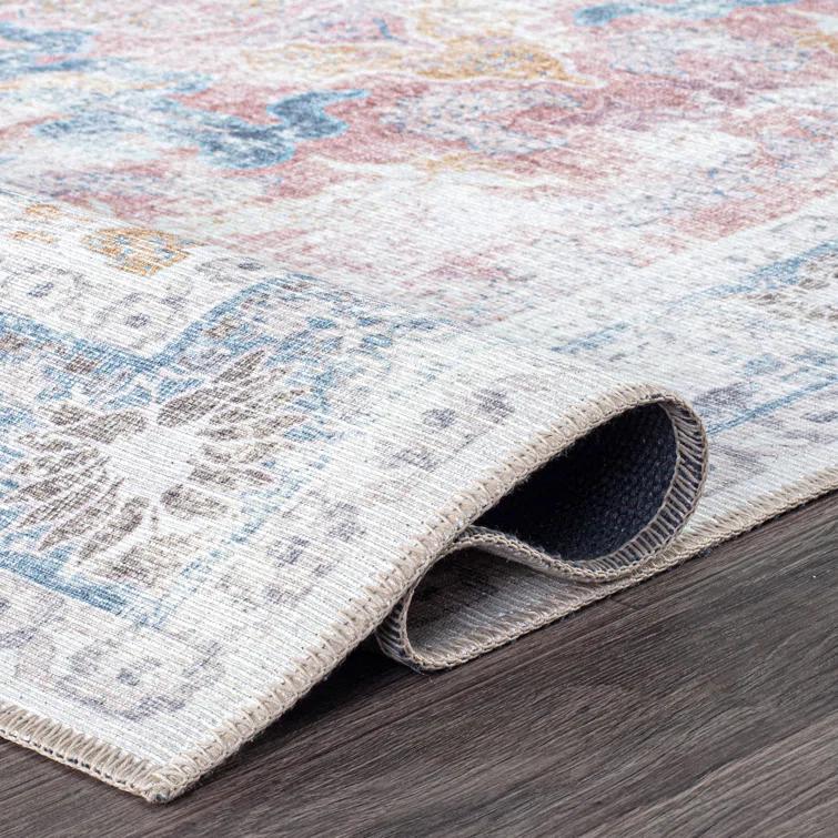 Quinn Oriental Flatweave Machine Washable Polyester Performance Rug