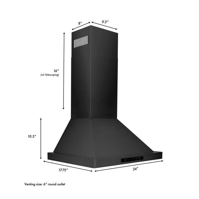 ZLINE 24 in. Convertible Vent Wall Mount Range Hood in Stainless Steel (KB-24)