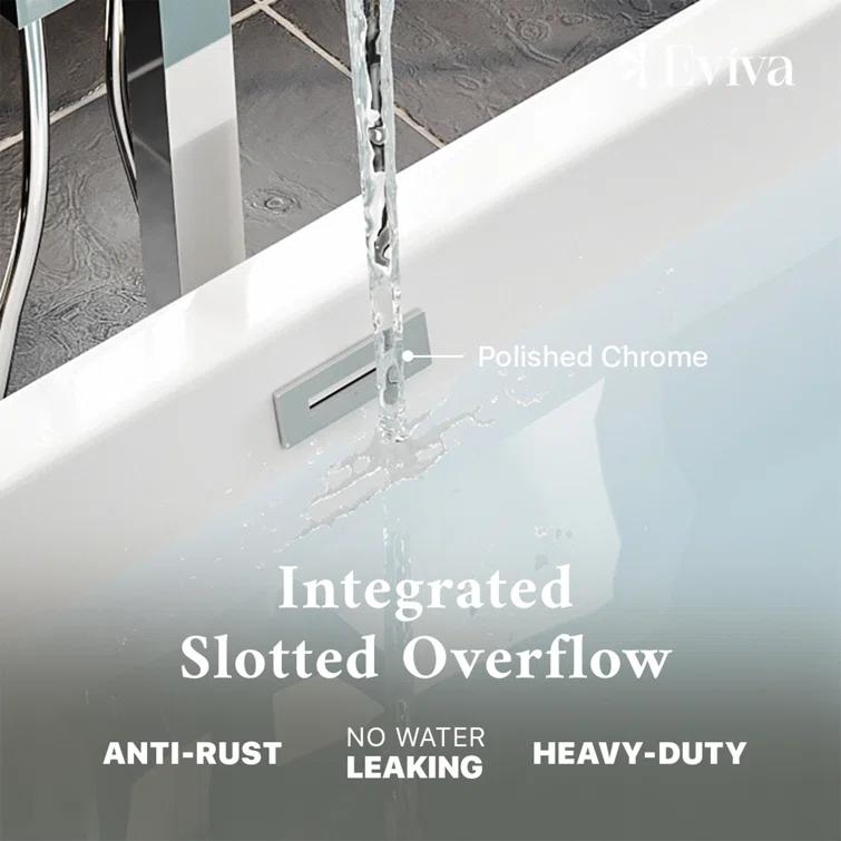 Aries 59'' x 32'' Freestanding Soaking Acrylic Bathtub