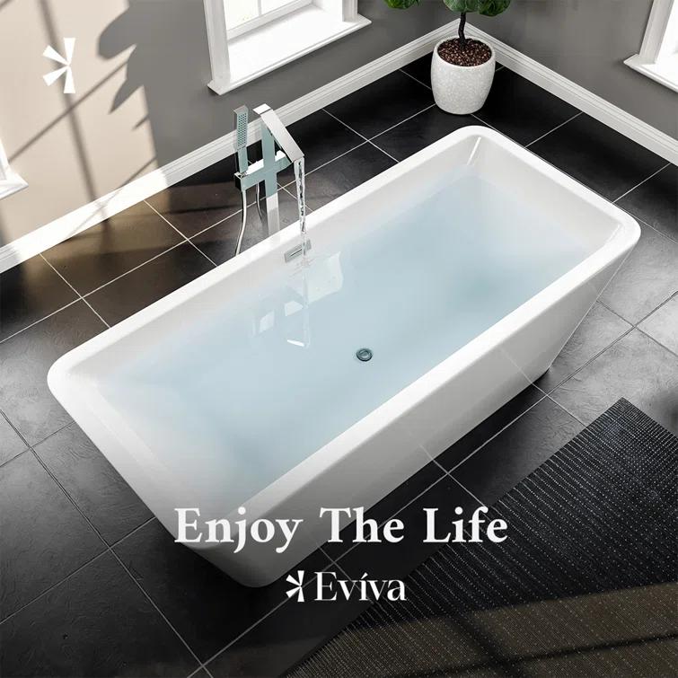 Aries 59'' x 32'' Freestanding Soaking Acrylic Bathtub