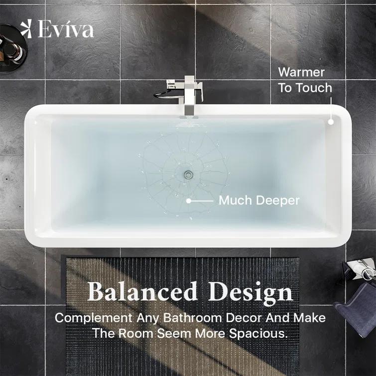 Aries 59'' x 32'' Freestanding Soaking Acrylic Bathtub