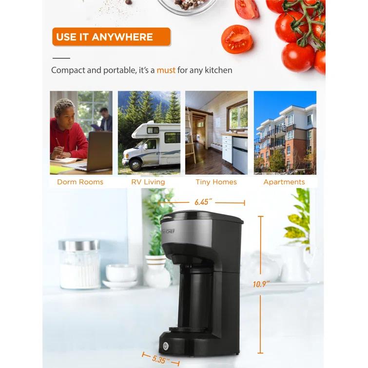 CHM Series Commercial Chef Coffee Machine, K Cup Coffee Maker 13 Ounce Water Tank, Single Serve Coffee Maker