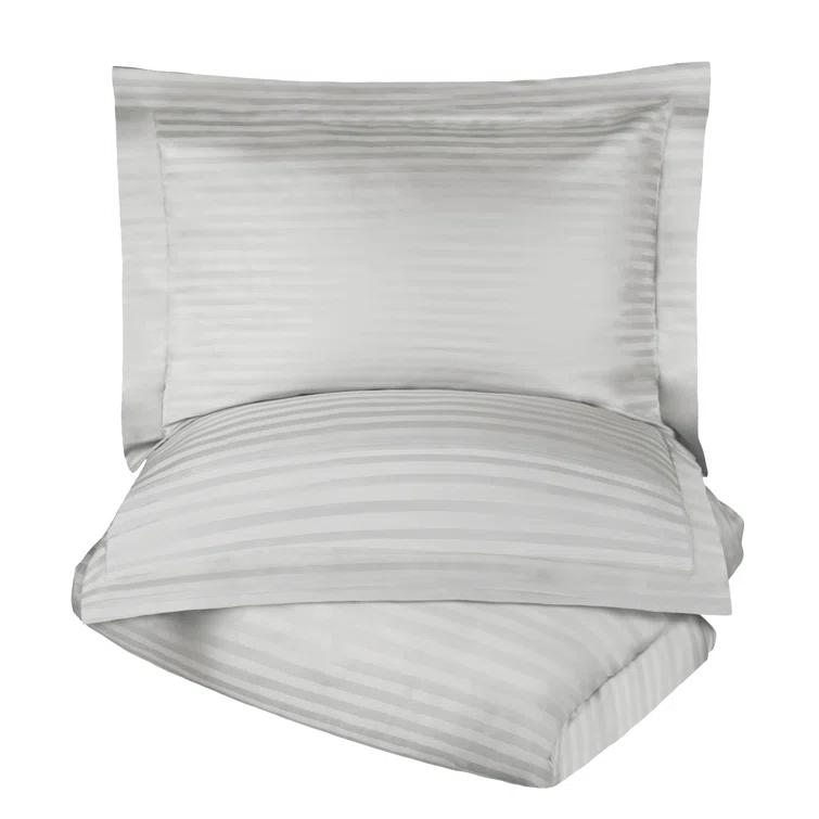 100% Egyptian-Quality Cotton Traditional Sateen Striped Luxor Treasures Duvet Cover Set
