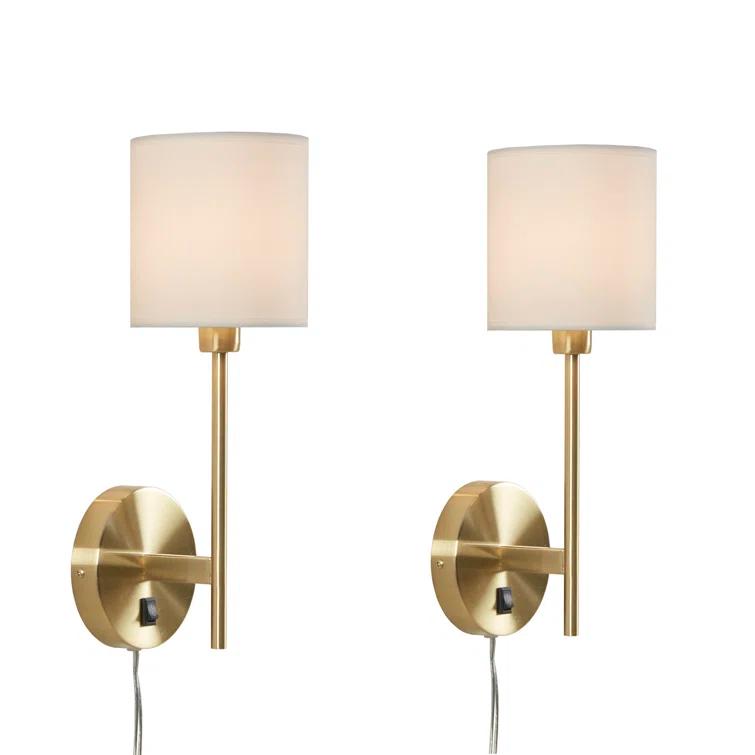 Hampton Hill Conway Metal Wall Sconce with Cylinder Shade (Set of 2)