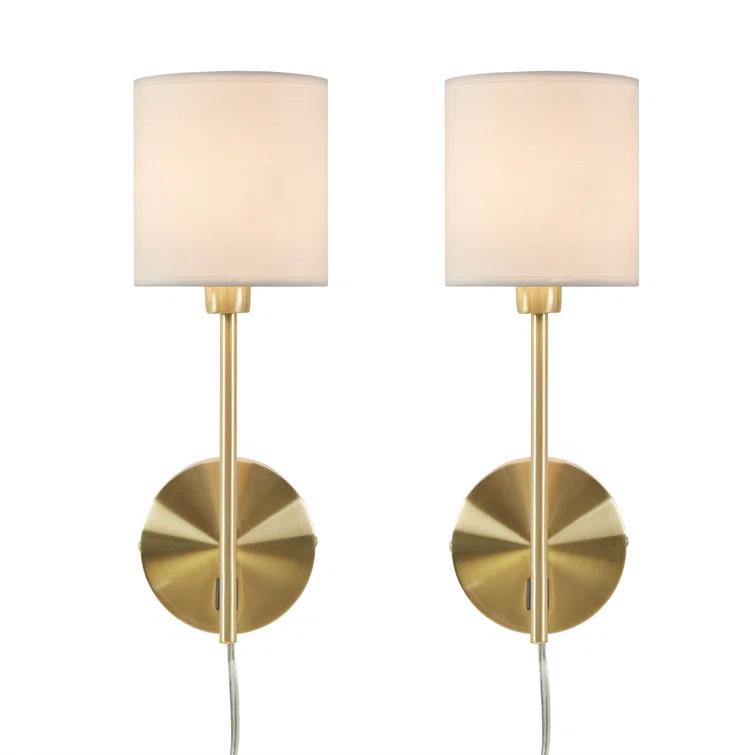 Hampton Hill Conway Metal Wall Sconce with Cylinder Shade (Set of 2)