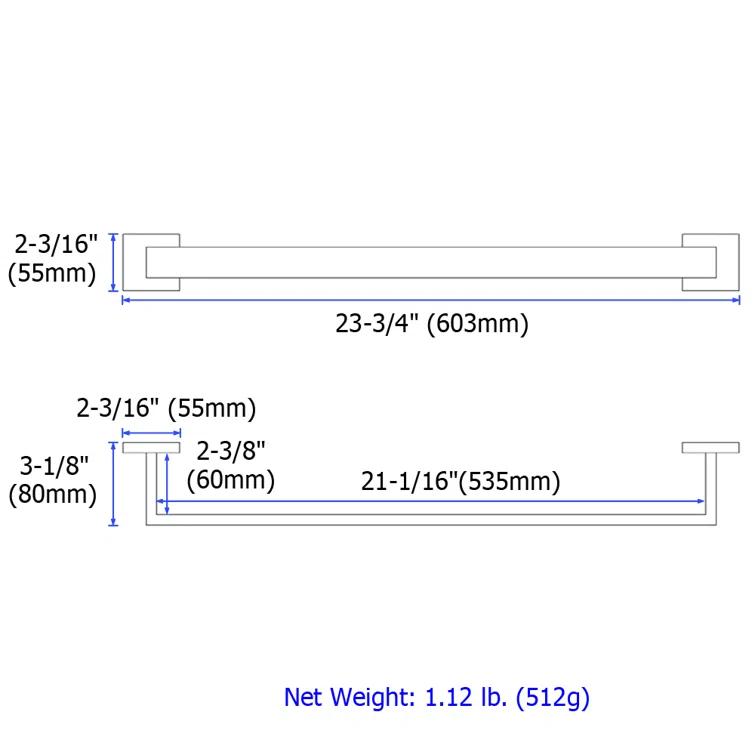 23.75'' 1 Wall Towel Bar